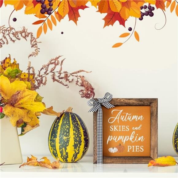 Fall Decorations for Home Thanksgiving Table Decor Autumn Skies and Pumpkin - Picture 5 of 8